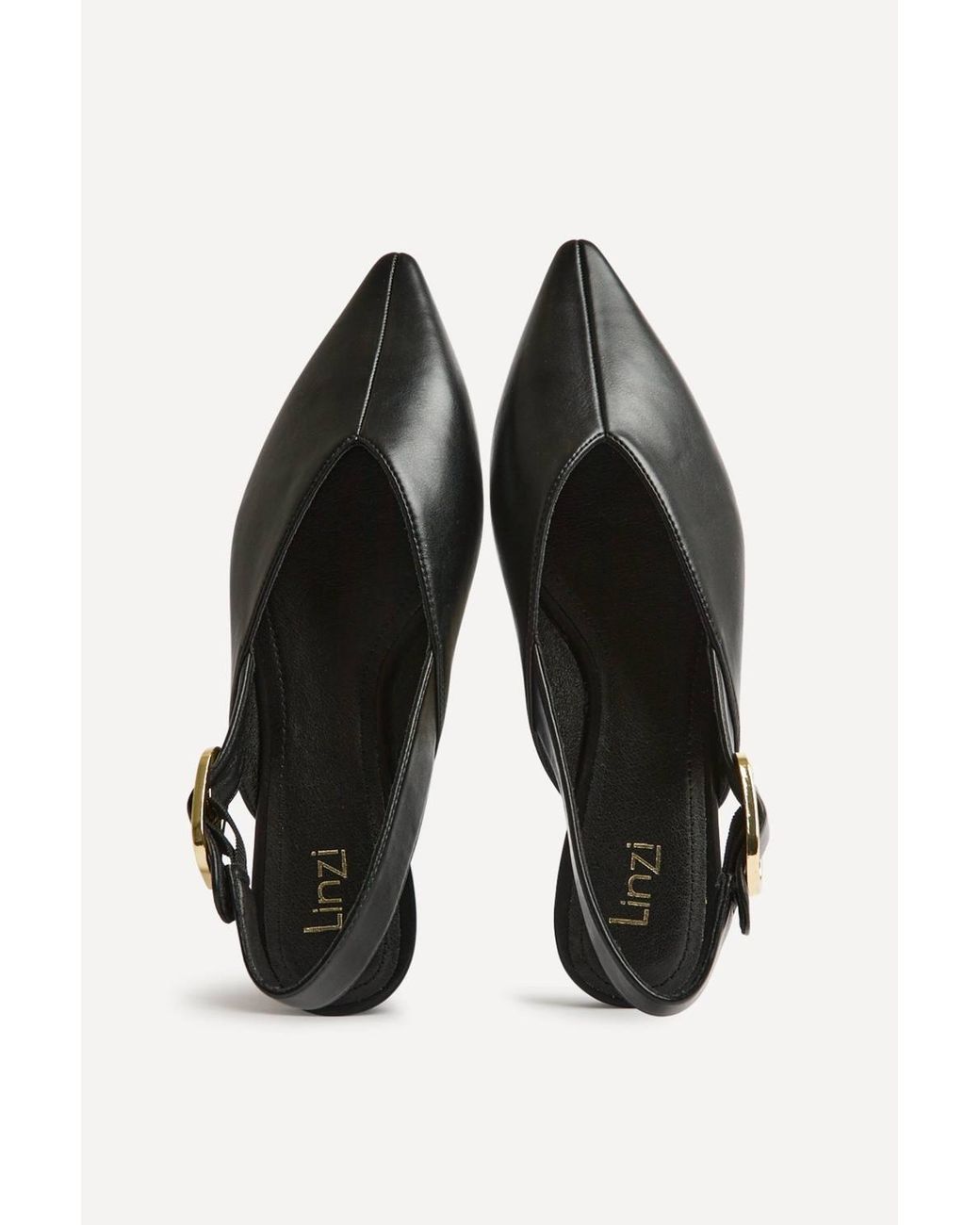 Linzi Black Lorna Faux Leather Ballet Flats