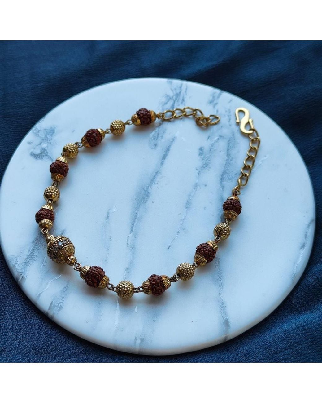 The Colourful Aura Brown Indian Shiva Rudraksha Beaded Hindu Bracelet