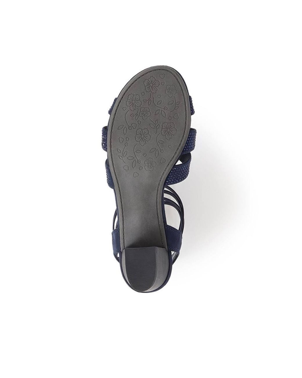 Pavers Blue Slip-On Block-Heeled Sandals