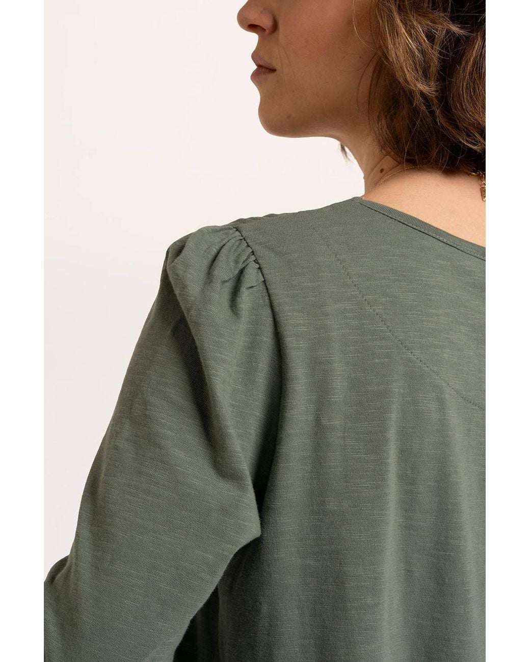 Brakeburn Green Zofia Ladder Trim Long Sleeve T-Shirt