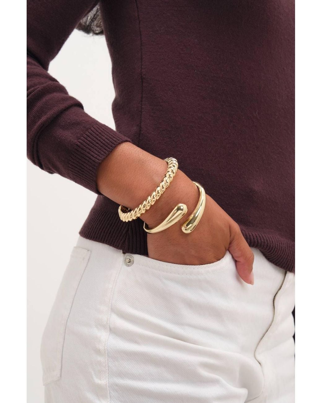 Jon Richard Metallic Plated Ridge Bangle
