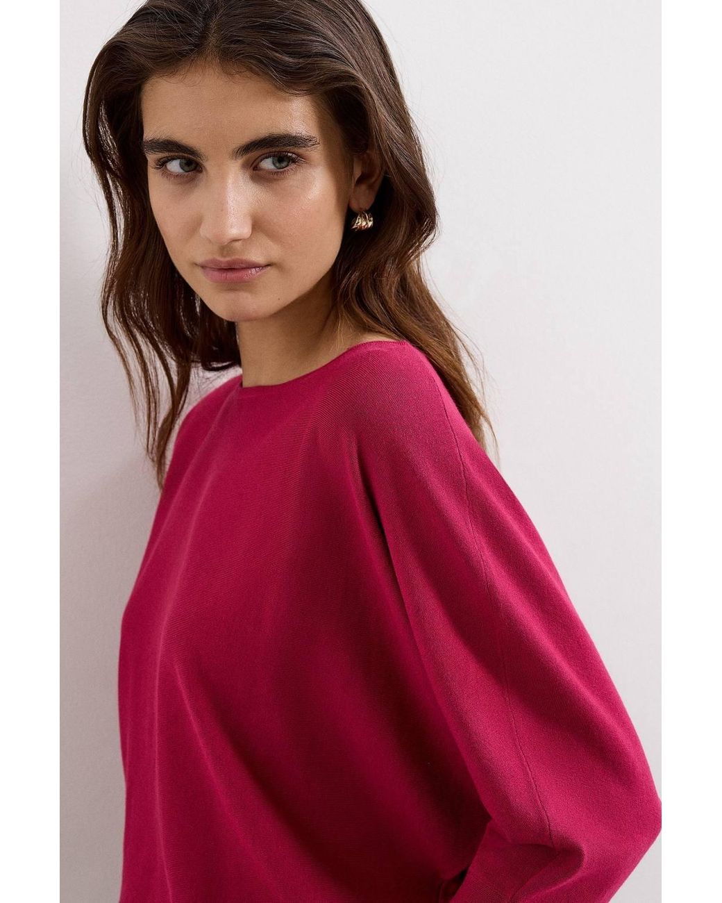 Phase Eight Red Cristine Draped Knit Jumper