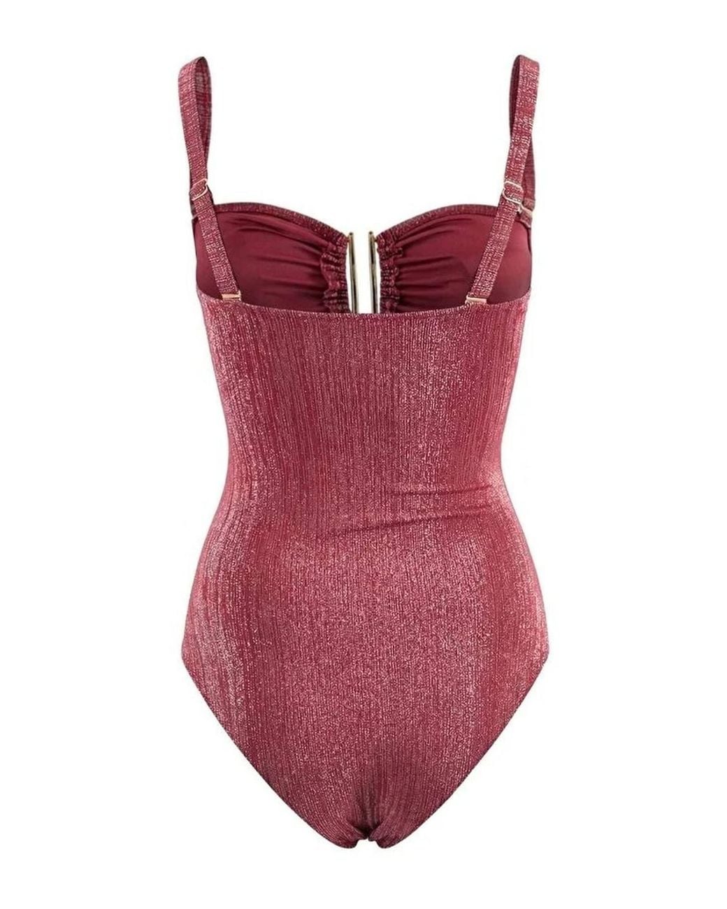 WOVCOR Metal Detail Textured Bandeau Style Swimsuit