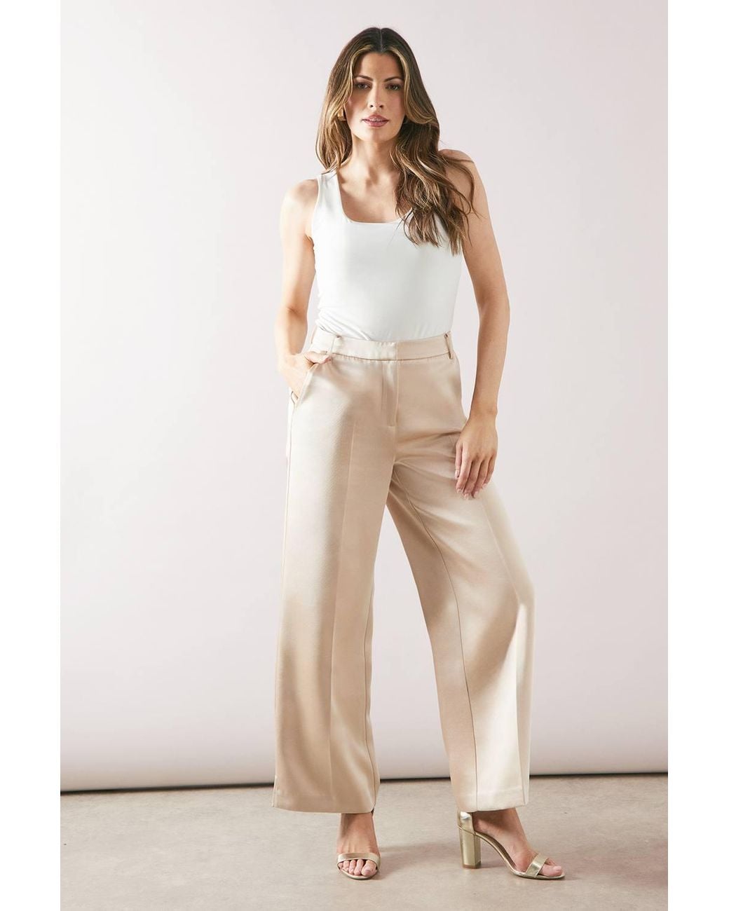 Wallis Natural Square Cut Ankle Grazer Trouser