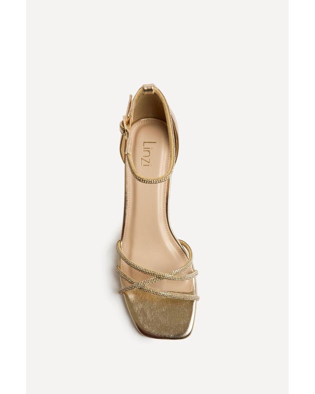 Linzi Natural Amour Diamante Heeled Sandals