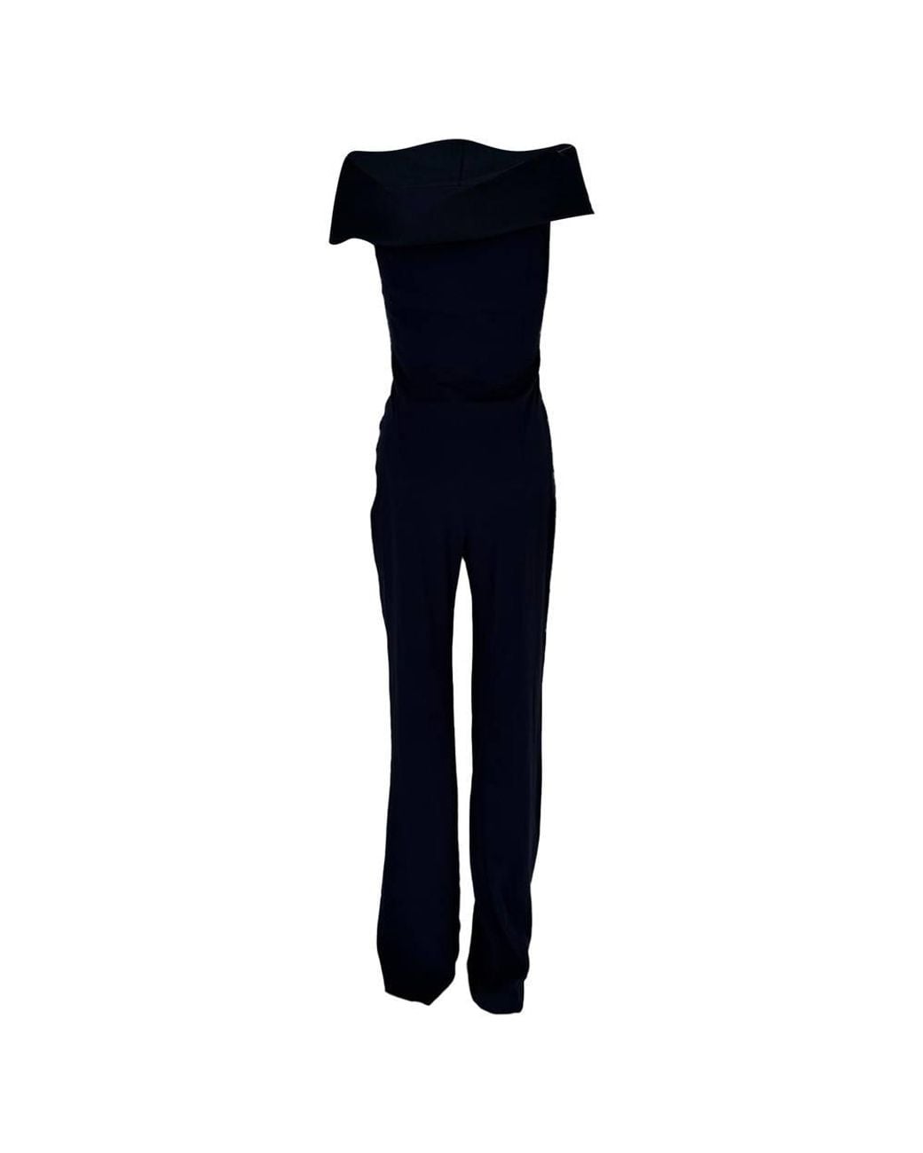 Galvan Blue Preloved Off-Shoulder Flared Jumpsuit