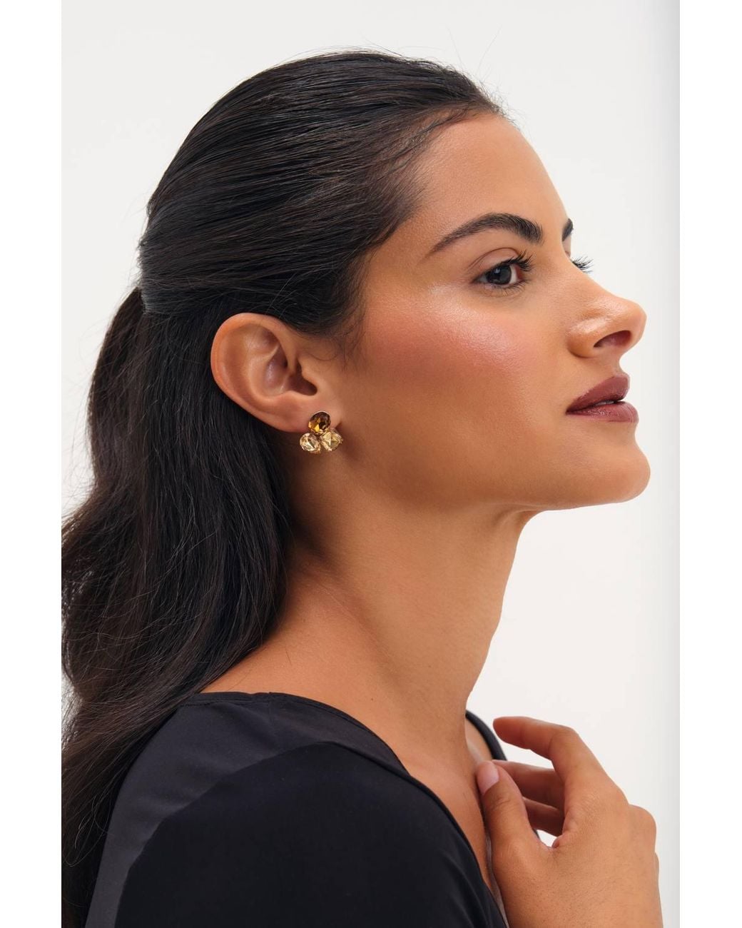 Jon Richard Metallic Plated & Multi Stone Earrings