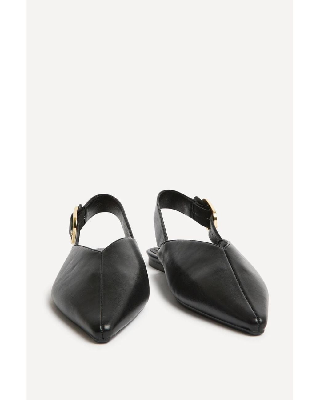 Linzi Black Lorna Faux Leather Ballet Flats