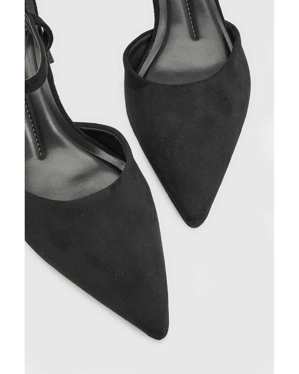 Wallis White Maya Faux Suede Ankle Strap Block Heel Court Shoes