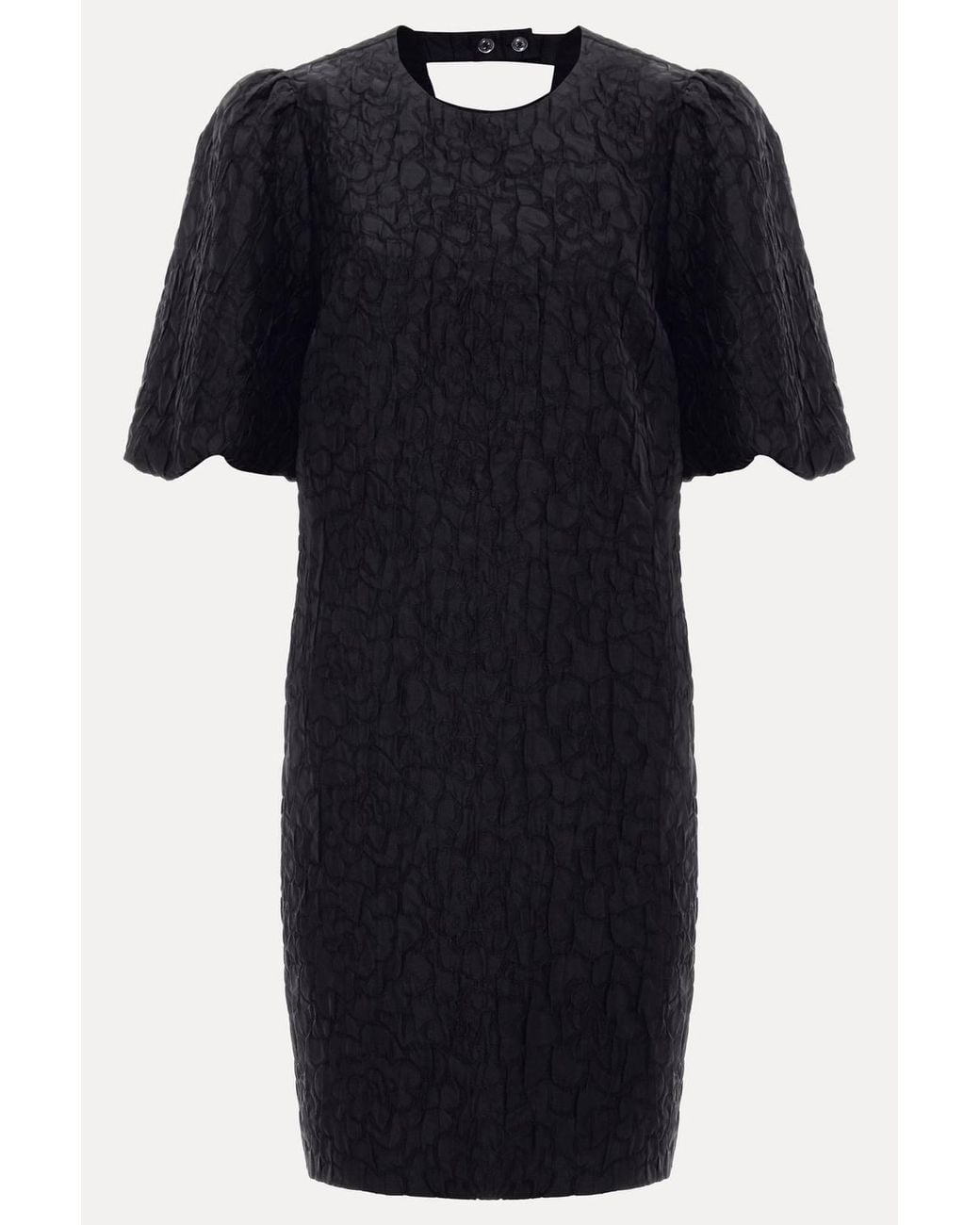 Phase Eight Black Jacquard Round Neck Mini Dress