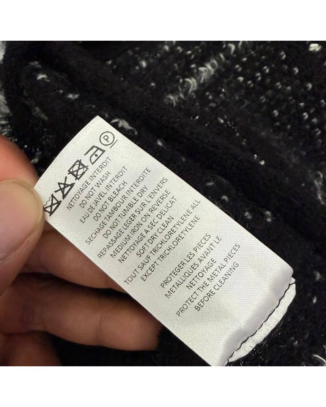 Balmain Black Preloved Plaid Double-Breasted Tweed Coat