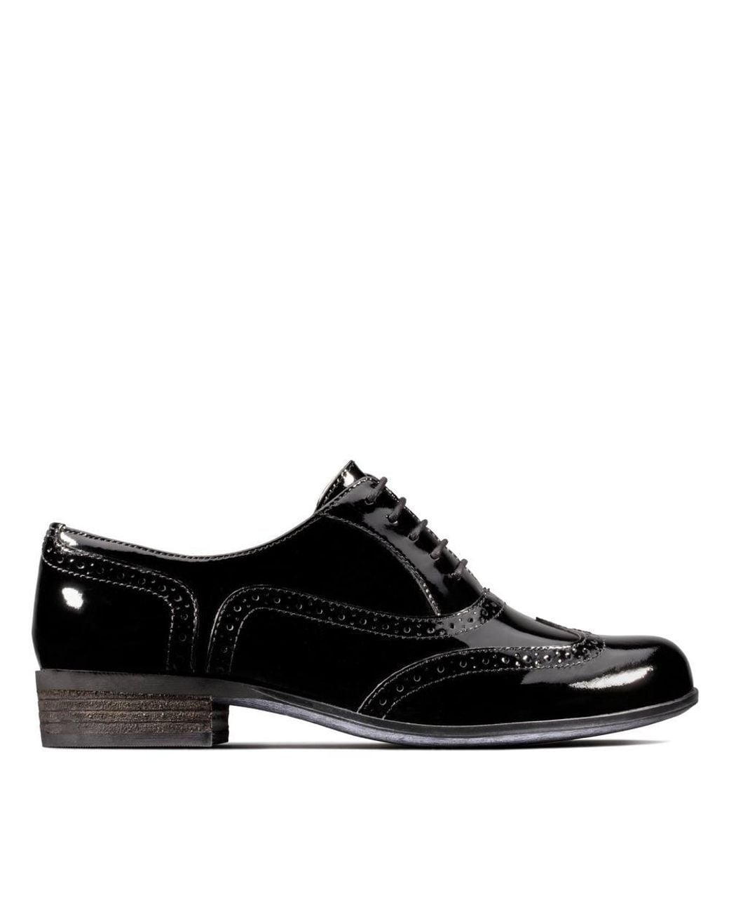 Clarks Black Hamble Oak Patent Brogues, Lace Up