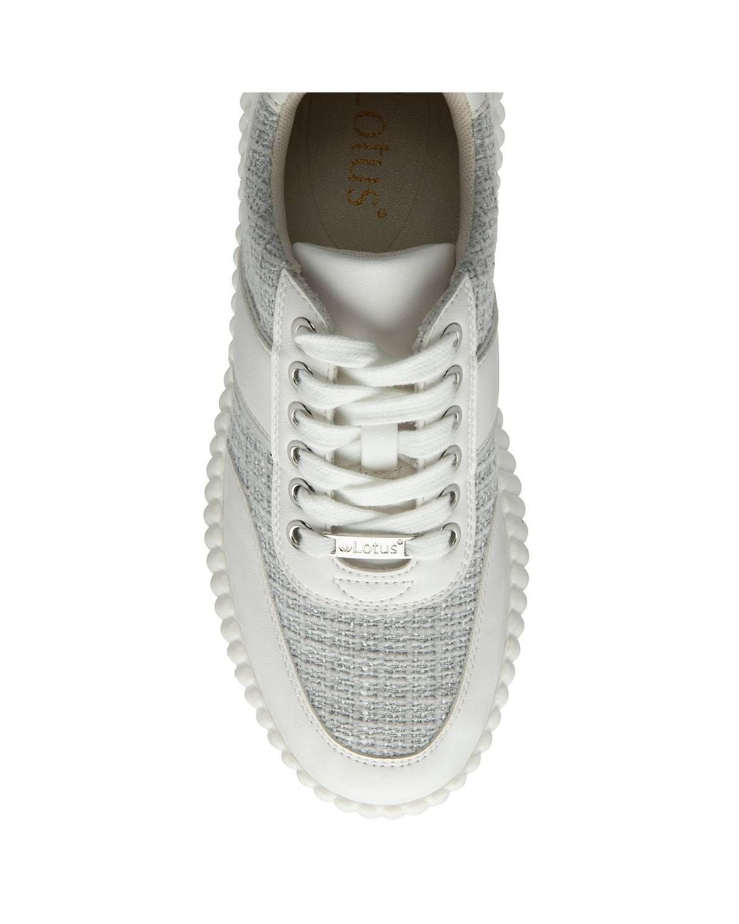 Lotus White 'Adira' Lace-Up Casual Shoes