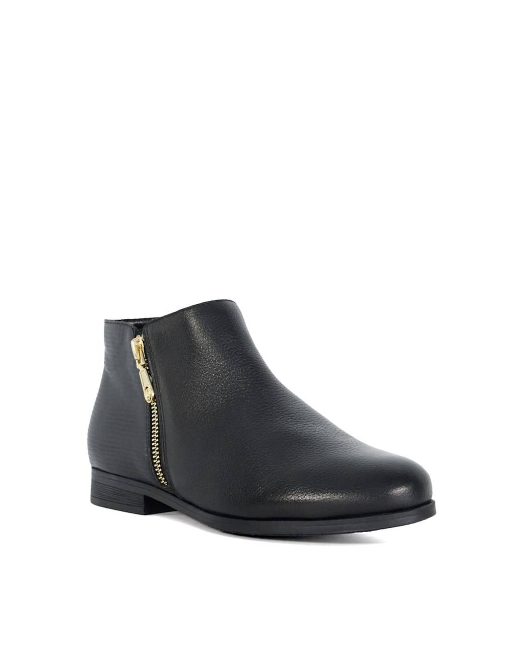 Dune Black Wide Fit 'Pandias' Leather Ankle Boots