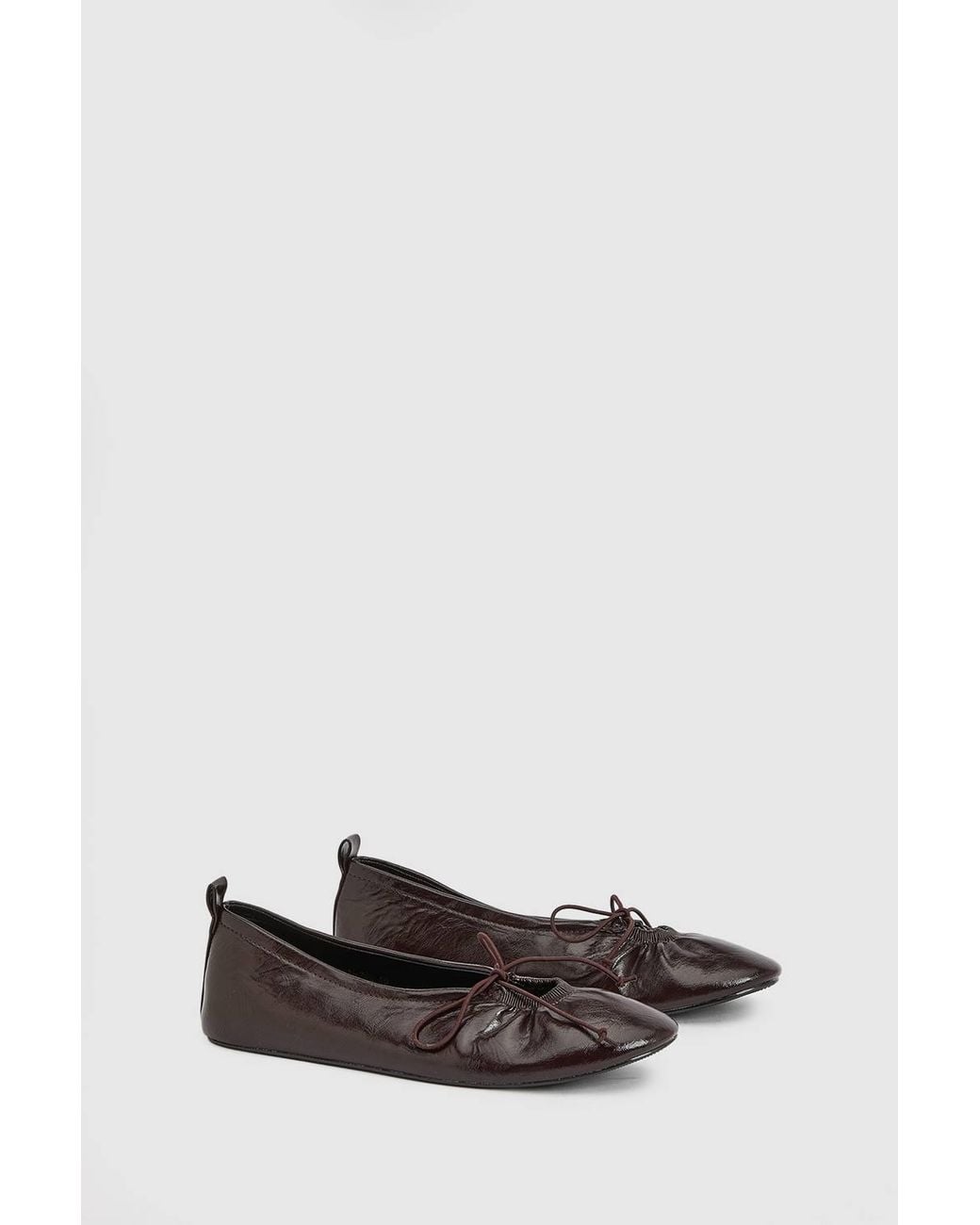 Dorothy Perkins Blue Faith: Jade Faux Leather Bow Detail Ballet Pumps