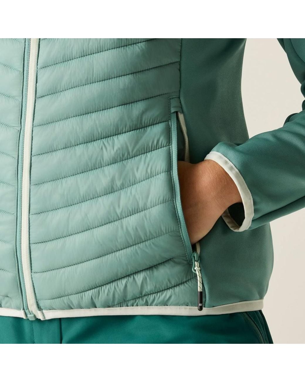 Regatta Green Andreson Stretch Water-Repellent Hybrid Quilted Jacket