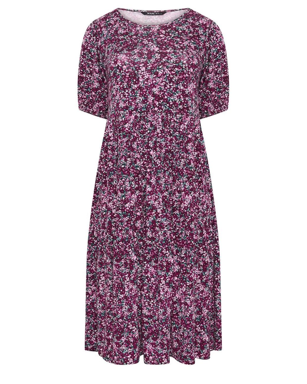 Yours Purple Floral Print Maxi Dress
