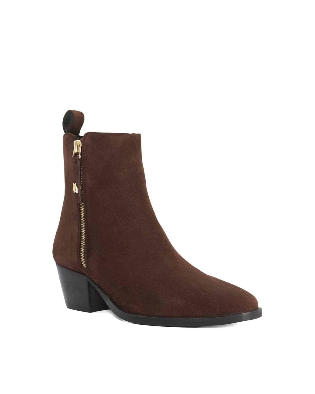 Dune Brown 'Paxy' Suede Ankle Boots
