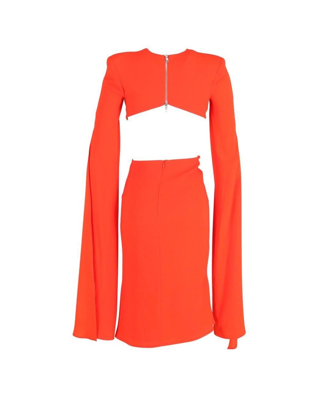 Alex Perry Red Preloved Cape Effect Cutout Dress