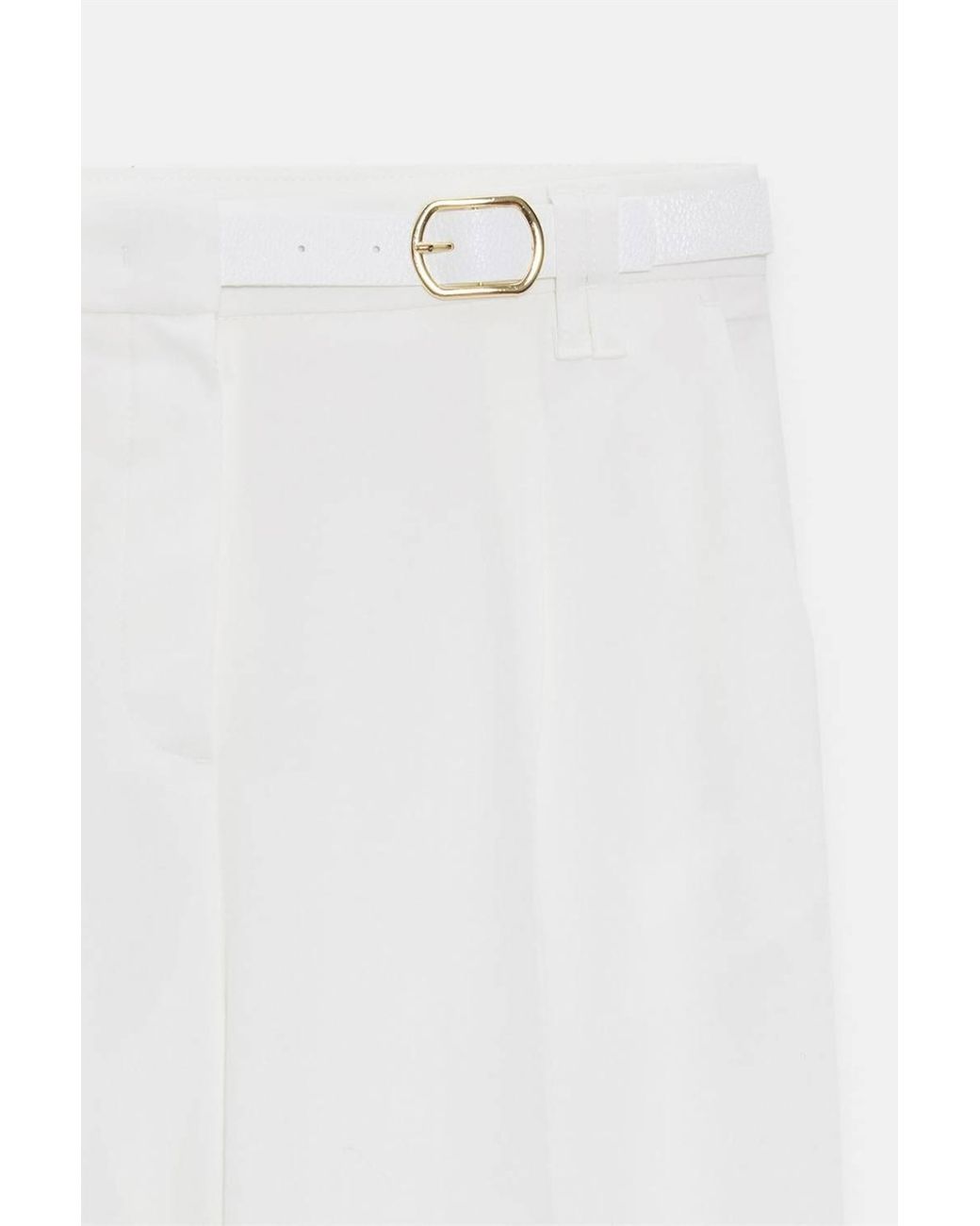 Dilvin Green Wide-Leg Belted Crepe Trousers