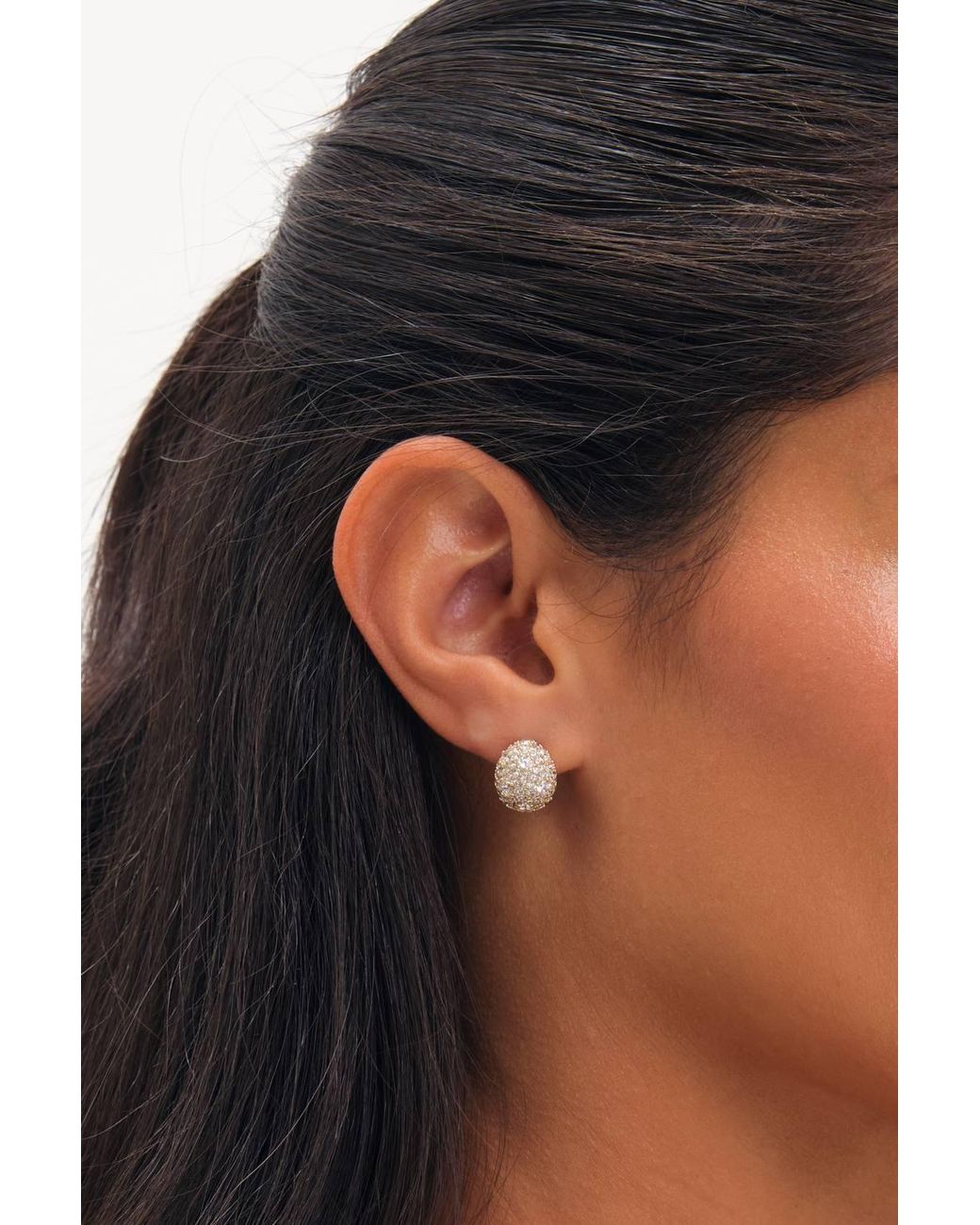 Jon Richard Metallic Plated & Pave Dome Stud Earrings