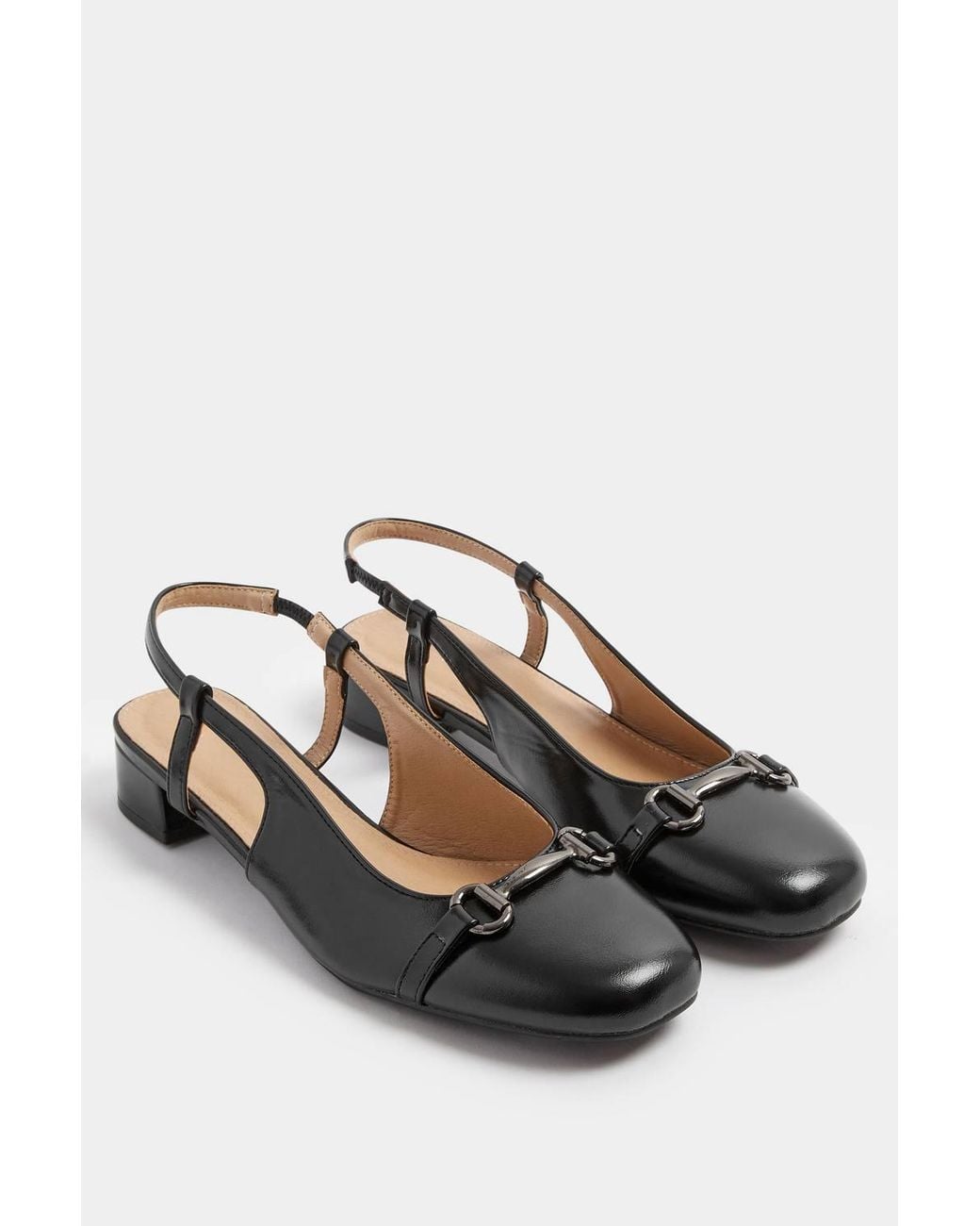 Long Tall Sally Black Snaffle Slingback Heel