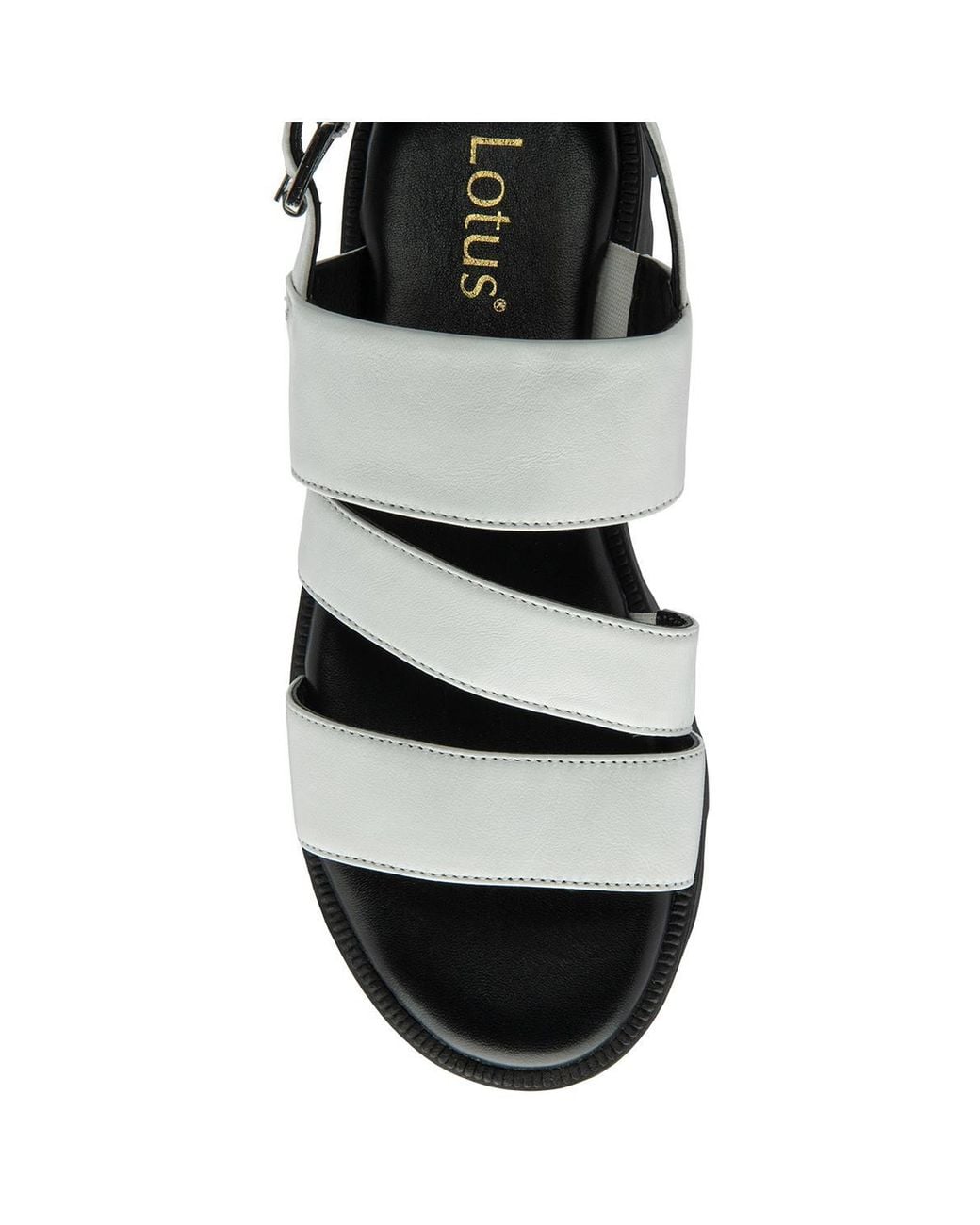 Lotus Black 'Xena' Leather Slingback Sandals