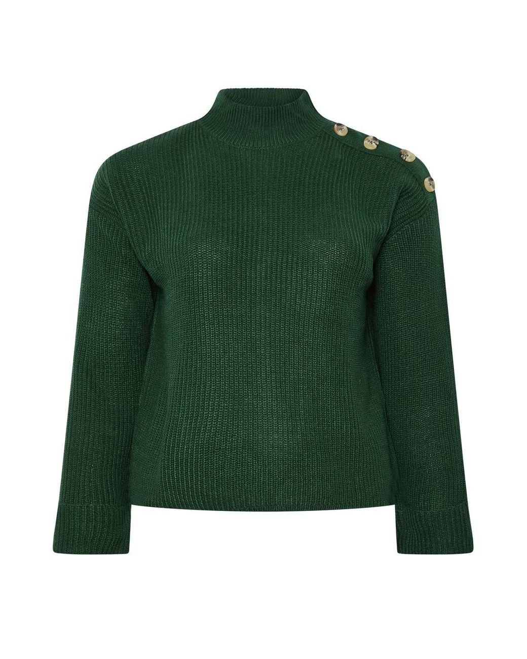 Yours Green High Neck Knitted Jumper