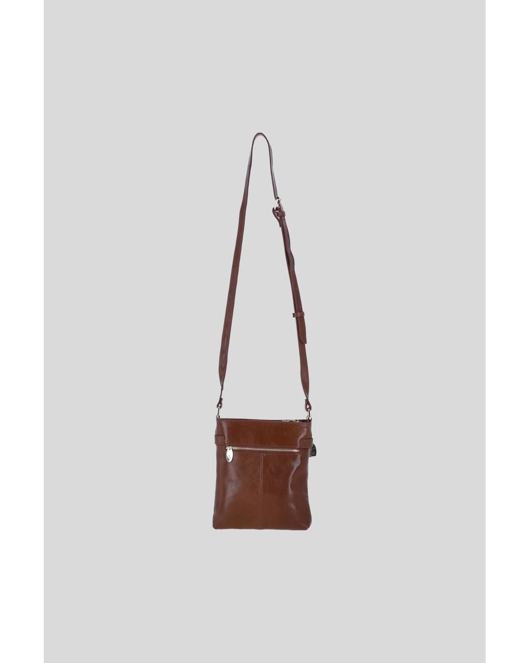 Ashwood Leather Brown Real Leather Crossbody Bag W/ Adjustable Strap