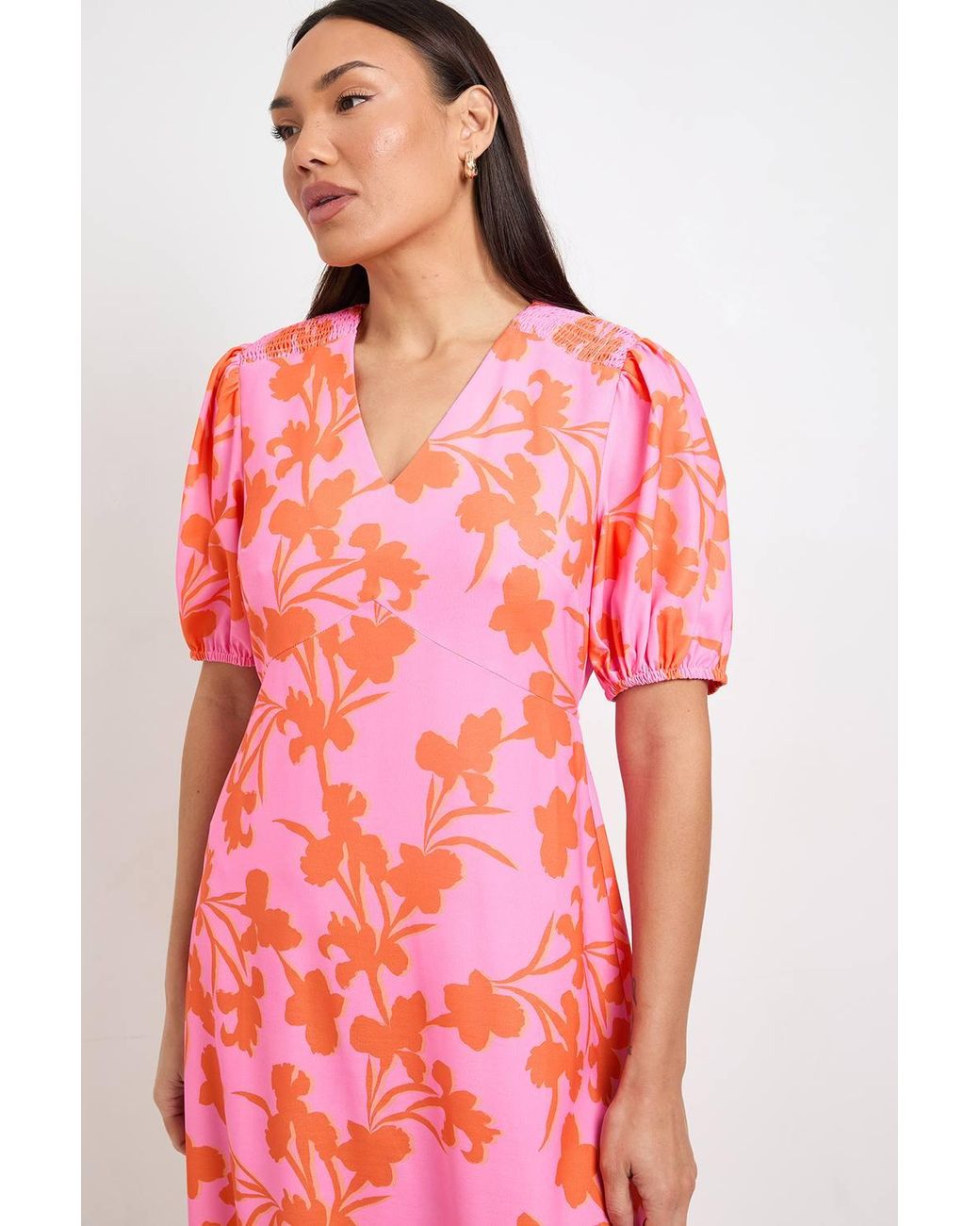 Wallis Red Summer Floral Tea Dress
