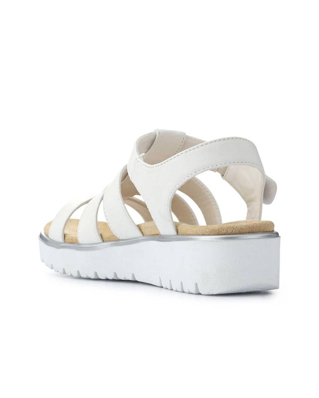 Pavers White Wide Fit Strappy Sandals