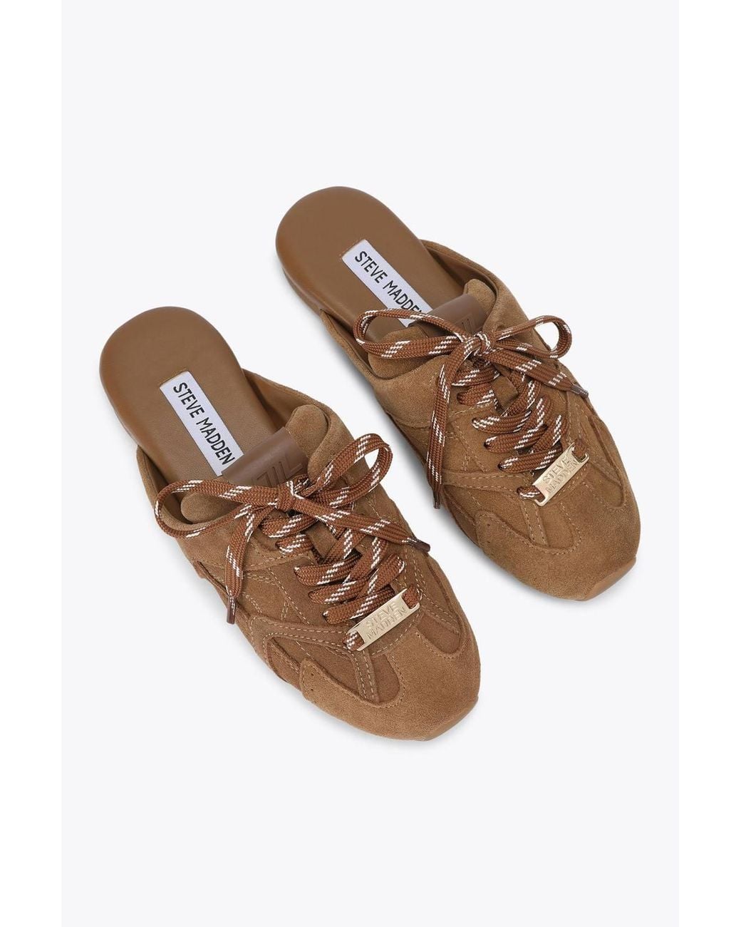 Steve Madden Brown 'Aziel Mule Camel' Suede Flats