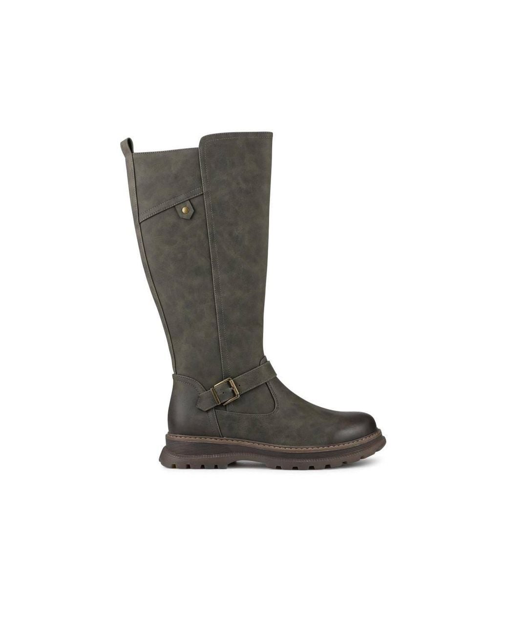 Pavers Black Casual Wedge Heel Long Boots