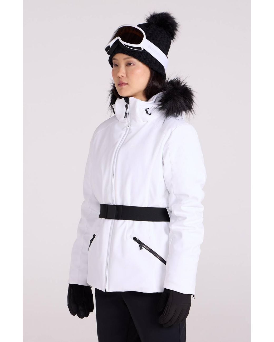 Mountain Warehouse White 'Swiss' Snowproof Breathable Warm Padded Hooded Winter Ski Jacket