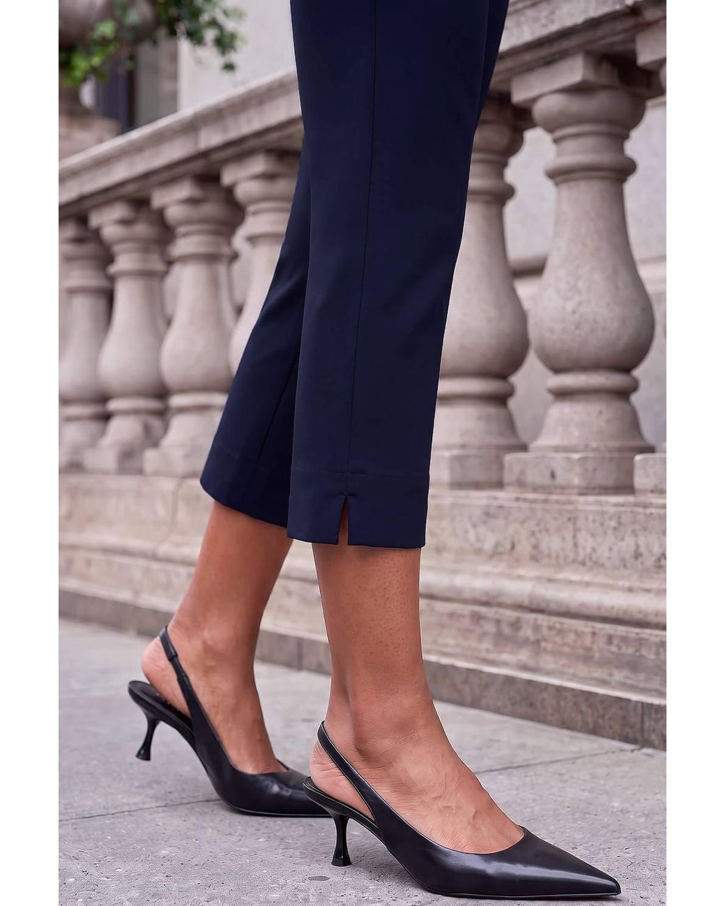 Roman Blue Cropped Stretch Trouser Capri Summer Leggings 3/4 Pedal Pushers