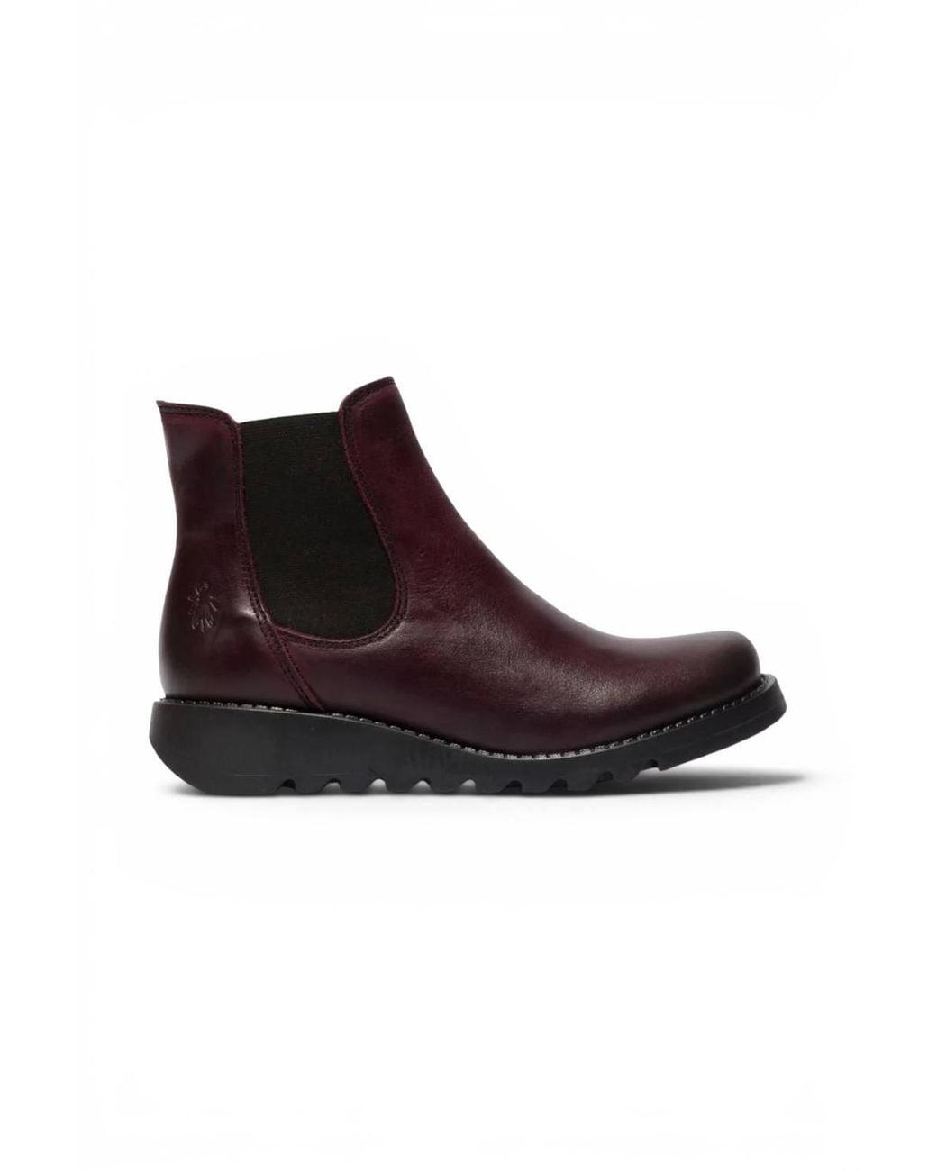 Infinity Leather Brown Fly London Salv Chelsea Leather Ankle Casual Wedge Heel Boots