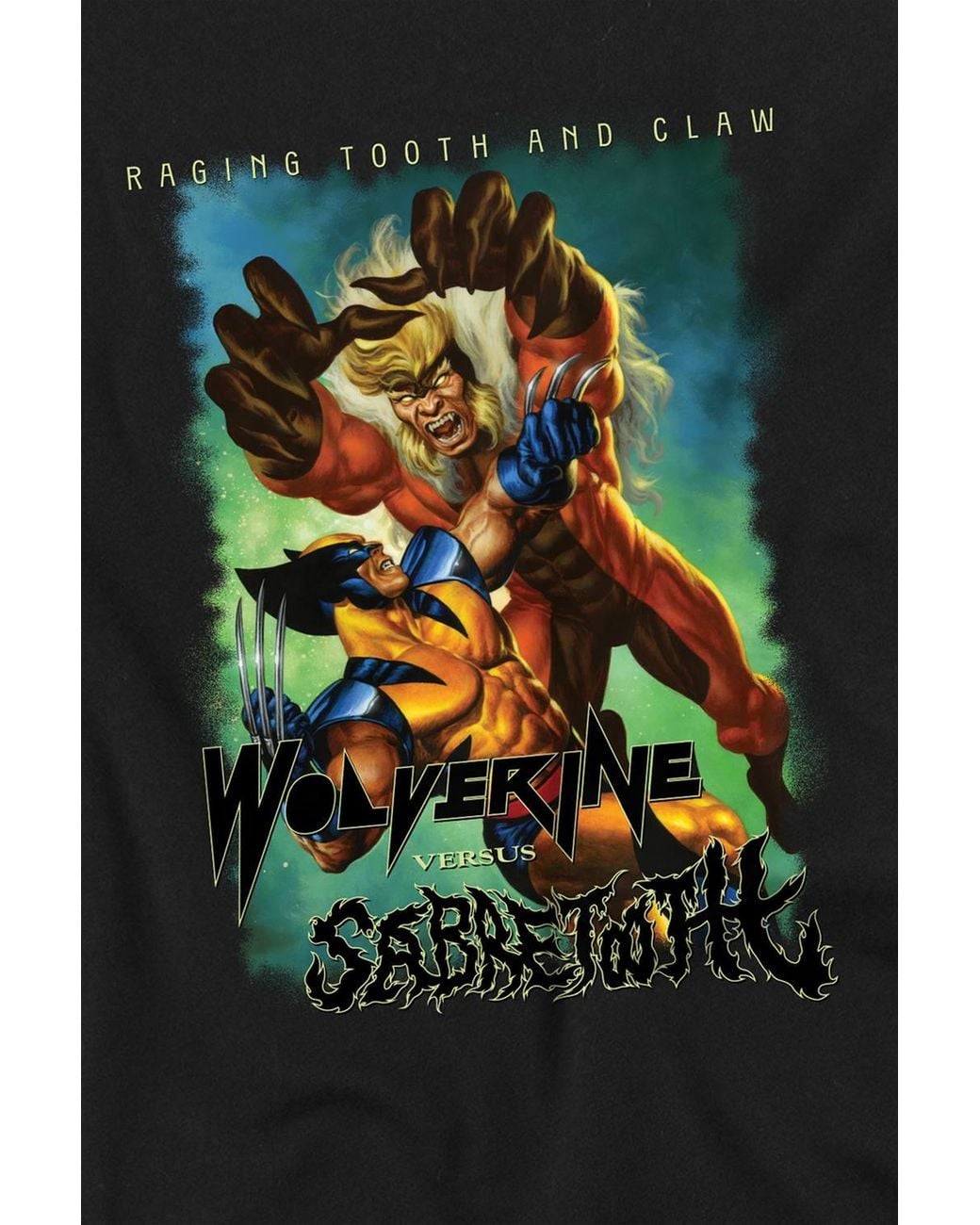 Marvel Black X- Heavy Metal Wolverine Vs Sabretooth Long Sleeve T-Shirt