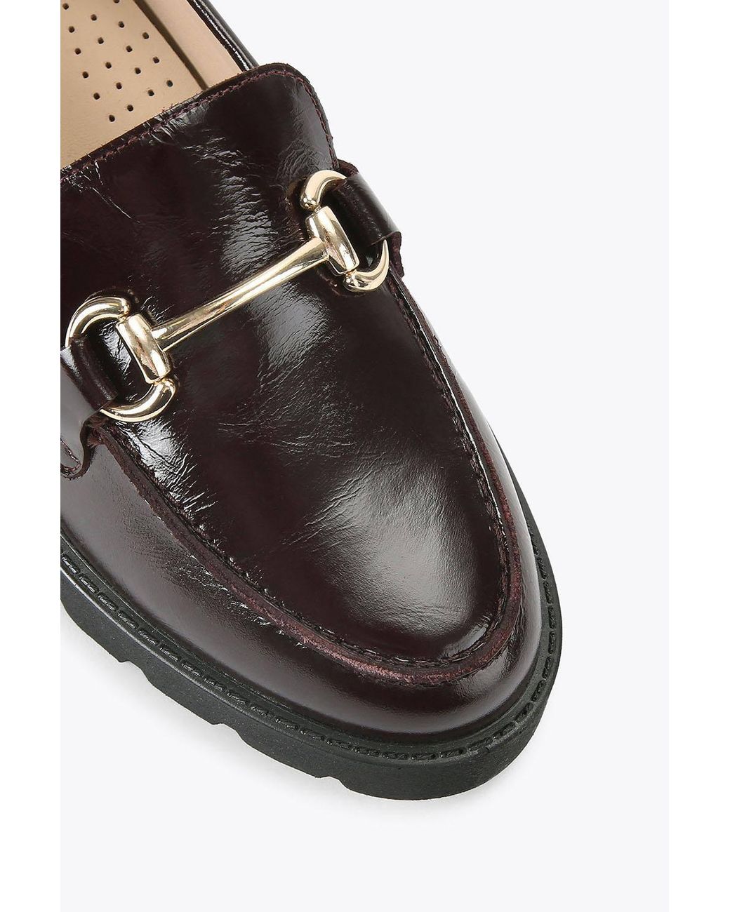 Carvela Kurt Geiger Black 'Snap Chunky' Leather Flats