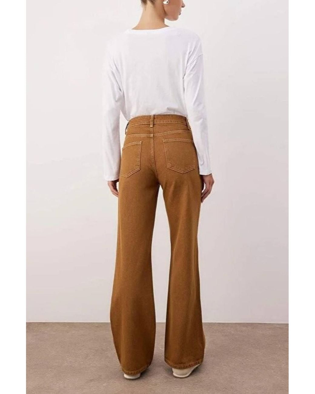 WOVCOR Natural High Waist Vintage Wash Denim Wide Leg Jeans