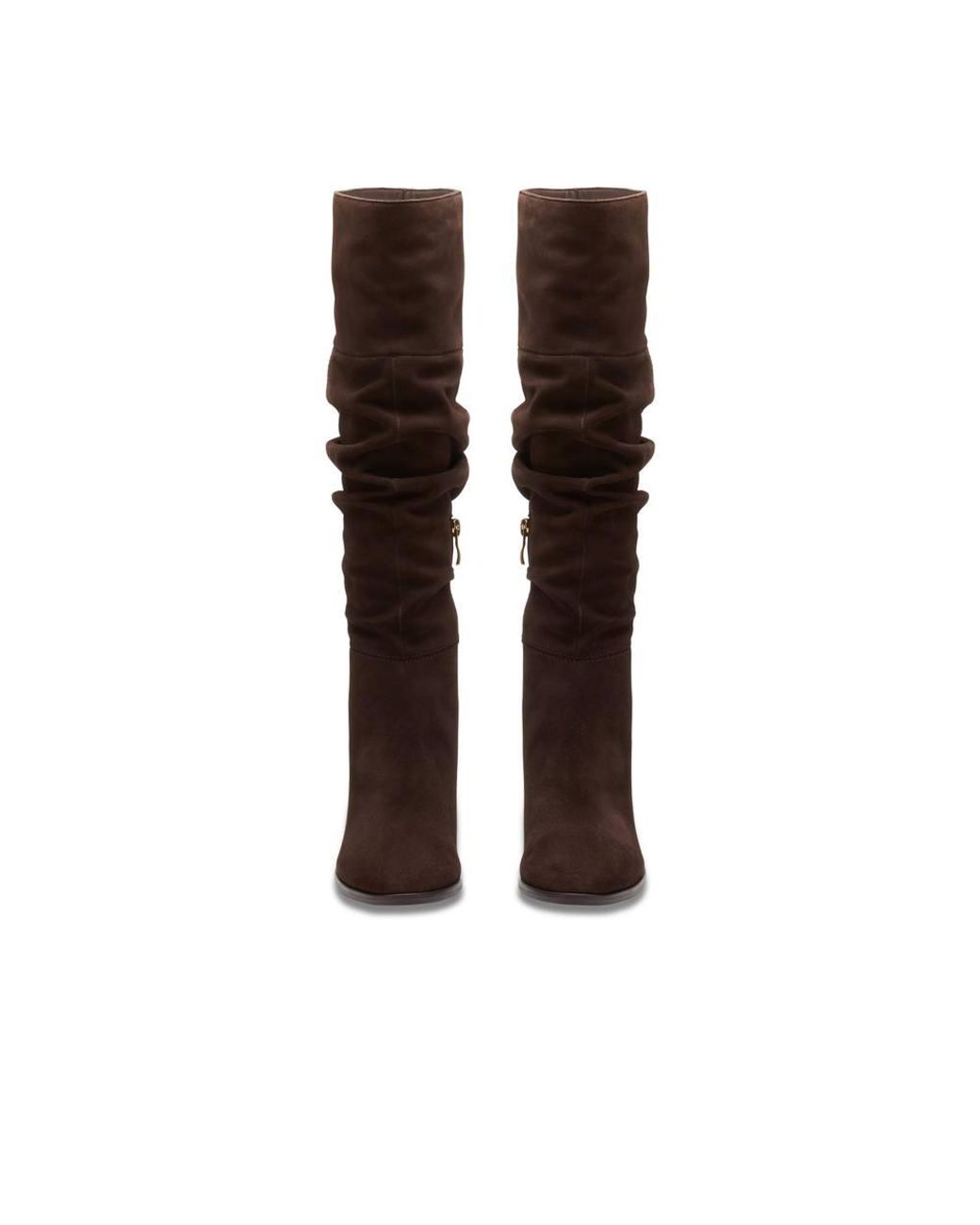 Clarks Brown Freva 85 Slouch Dark Suede Knee High Boots