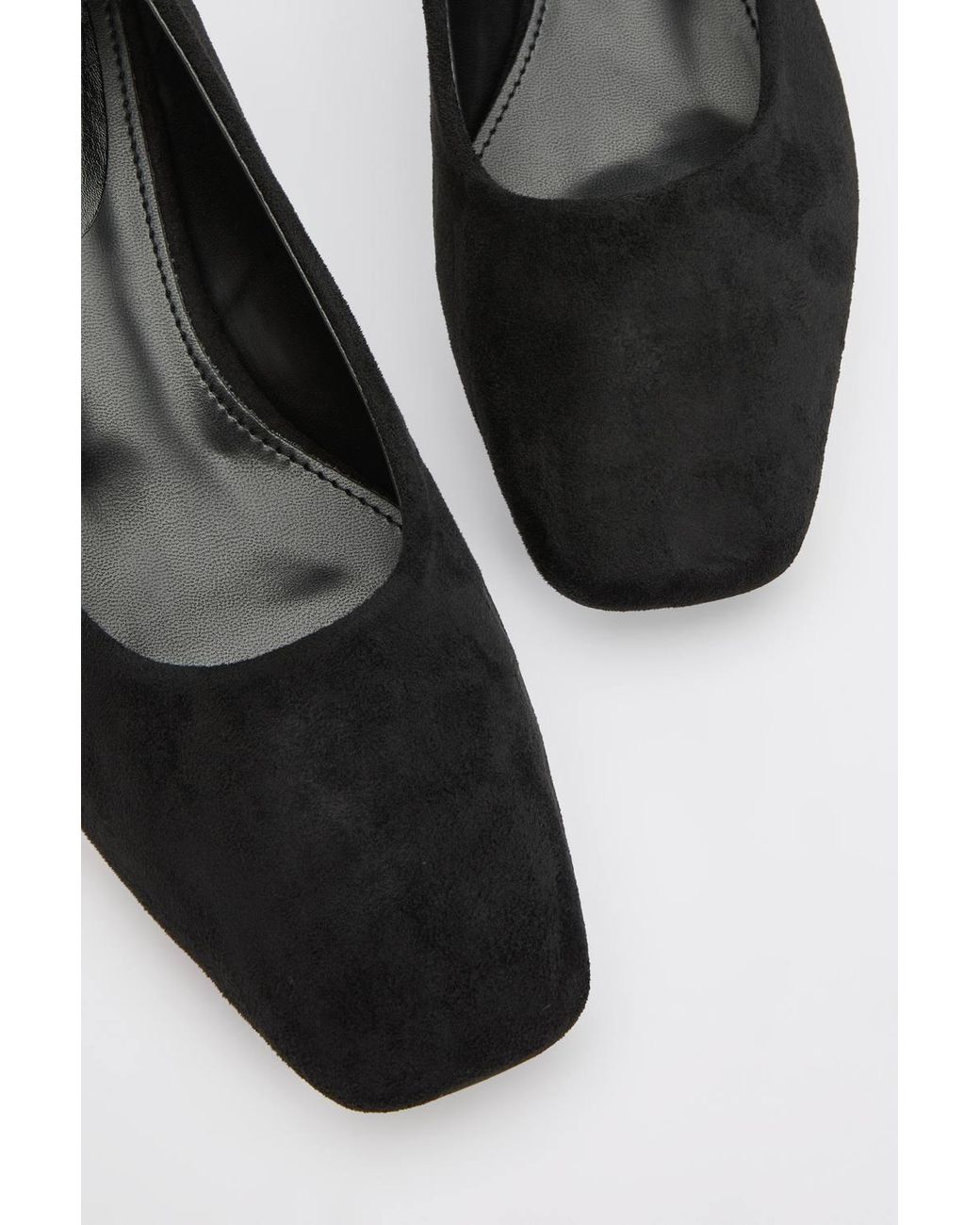 Wallis Black Vina Faux Suede Medium Block Heel Court Shoes