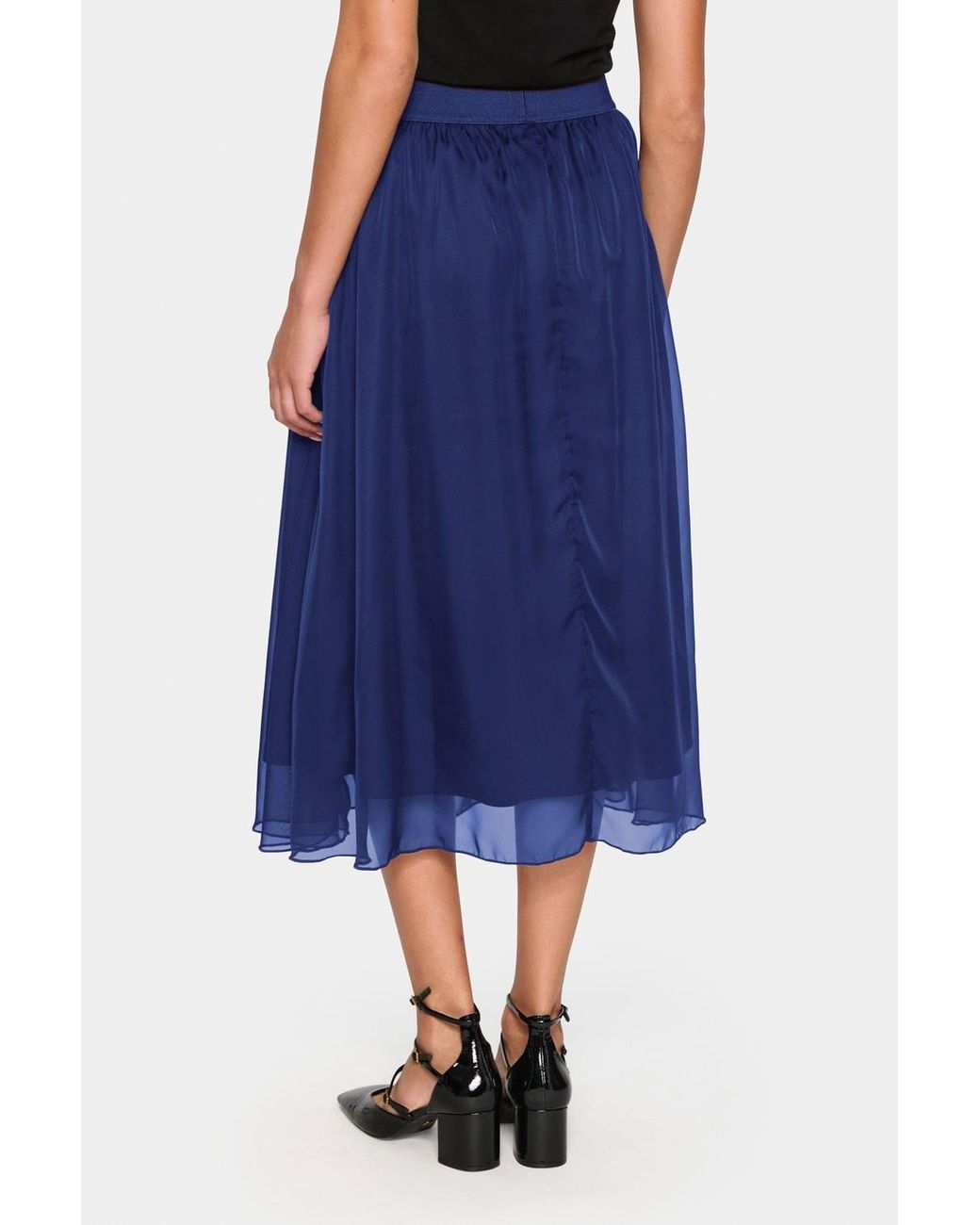 Saint Tropez Blue Coralsz Chiffon Midi Length Lining Skirt