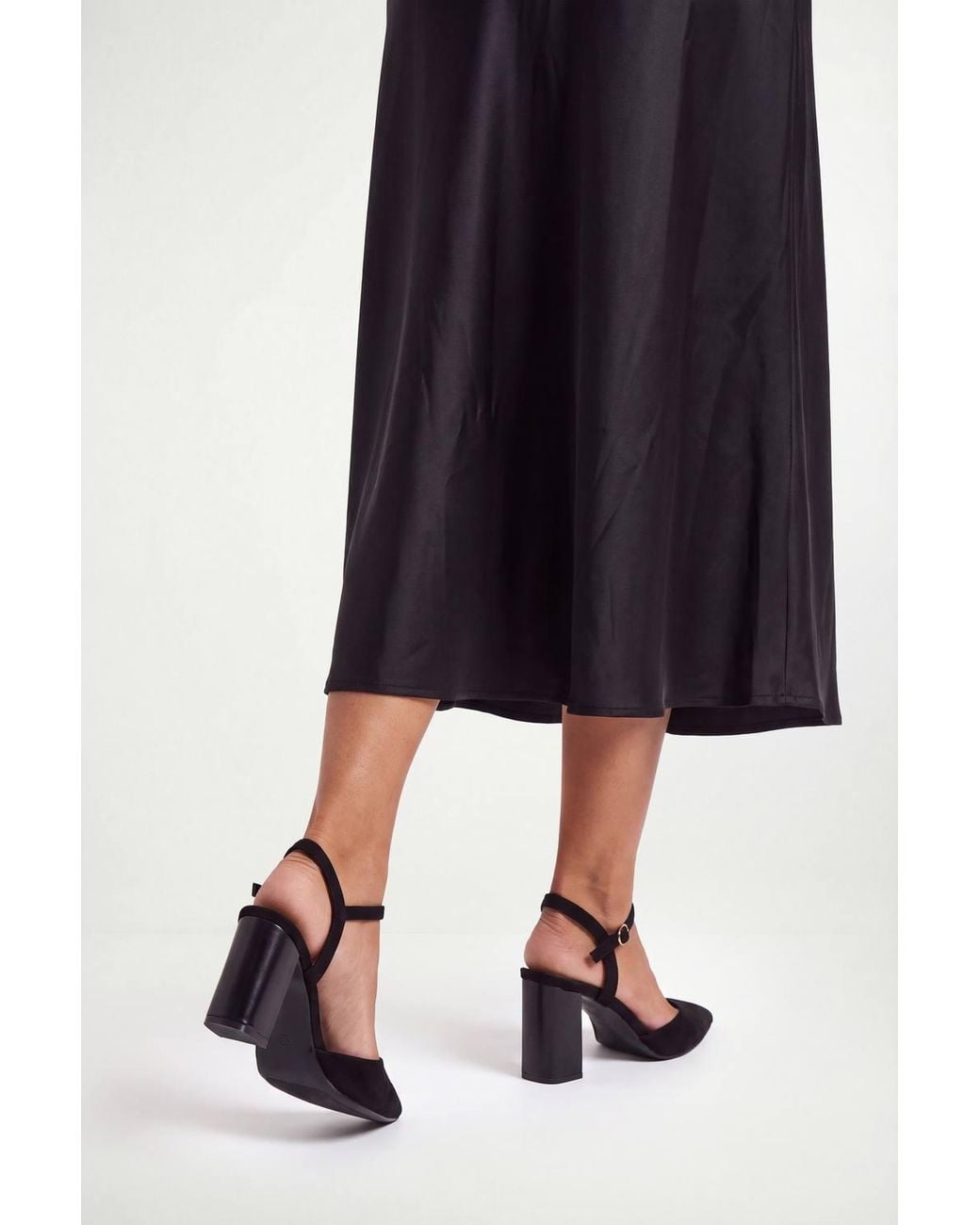 Wallis White Maya Faux Suede Ankle Strap Block Heel Court Shoes