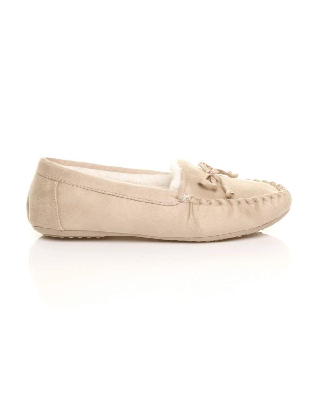 AJVANI White Flat Heel Boat Shoes Moccasins Slippers