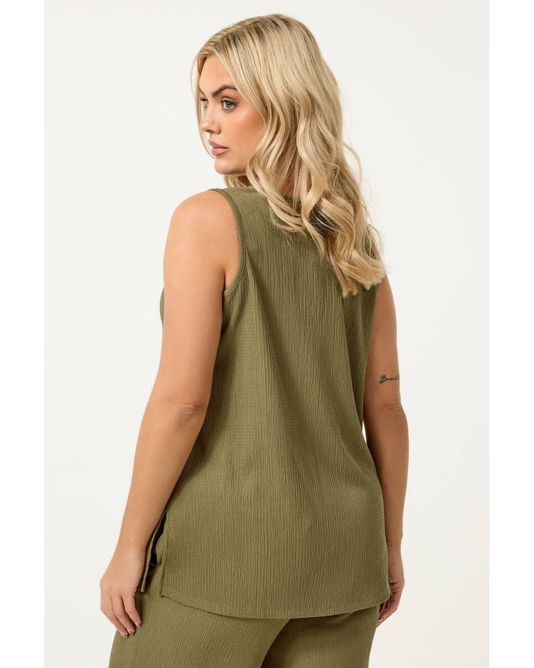 Yours Green Textured Waistcoat