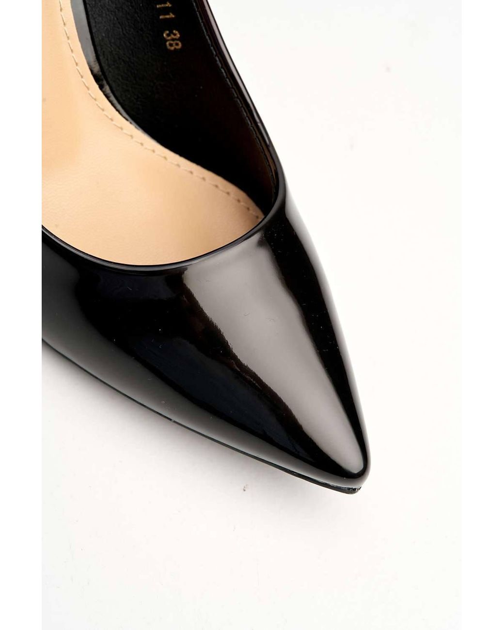 Miss Diva Black Alani Two Tone Medium Heel Court Shoes