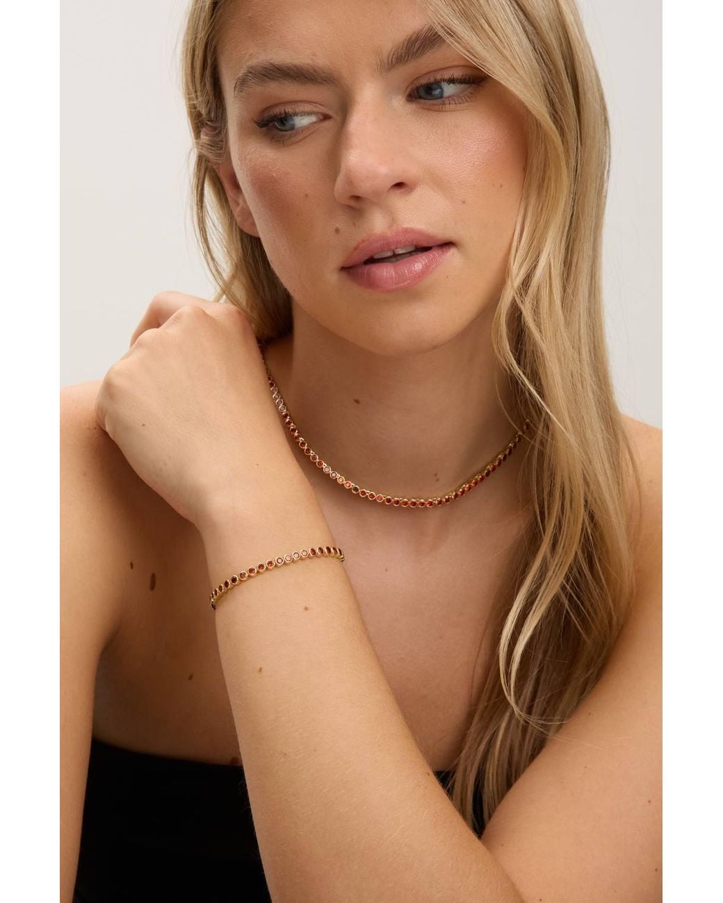 Jon Richard Green 14K Plated & Cubic Zirconia Tennis Necklace