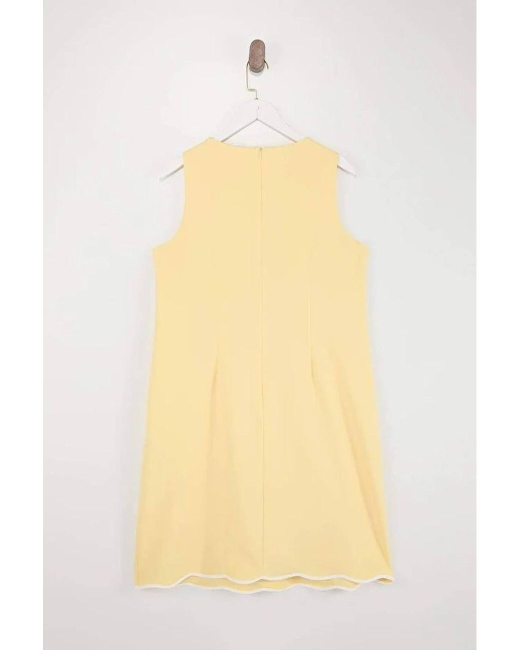 WOVCOR Yellow Sleeveless Round Neck Mini A-Line Dress W/ Contrast Hem