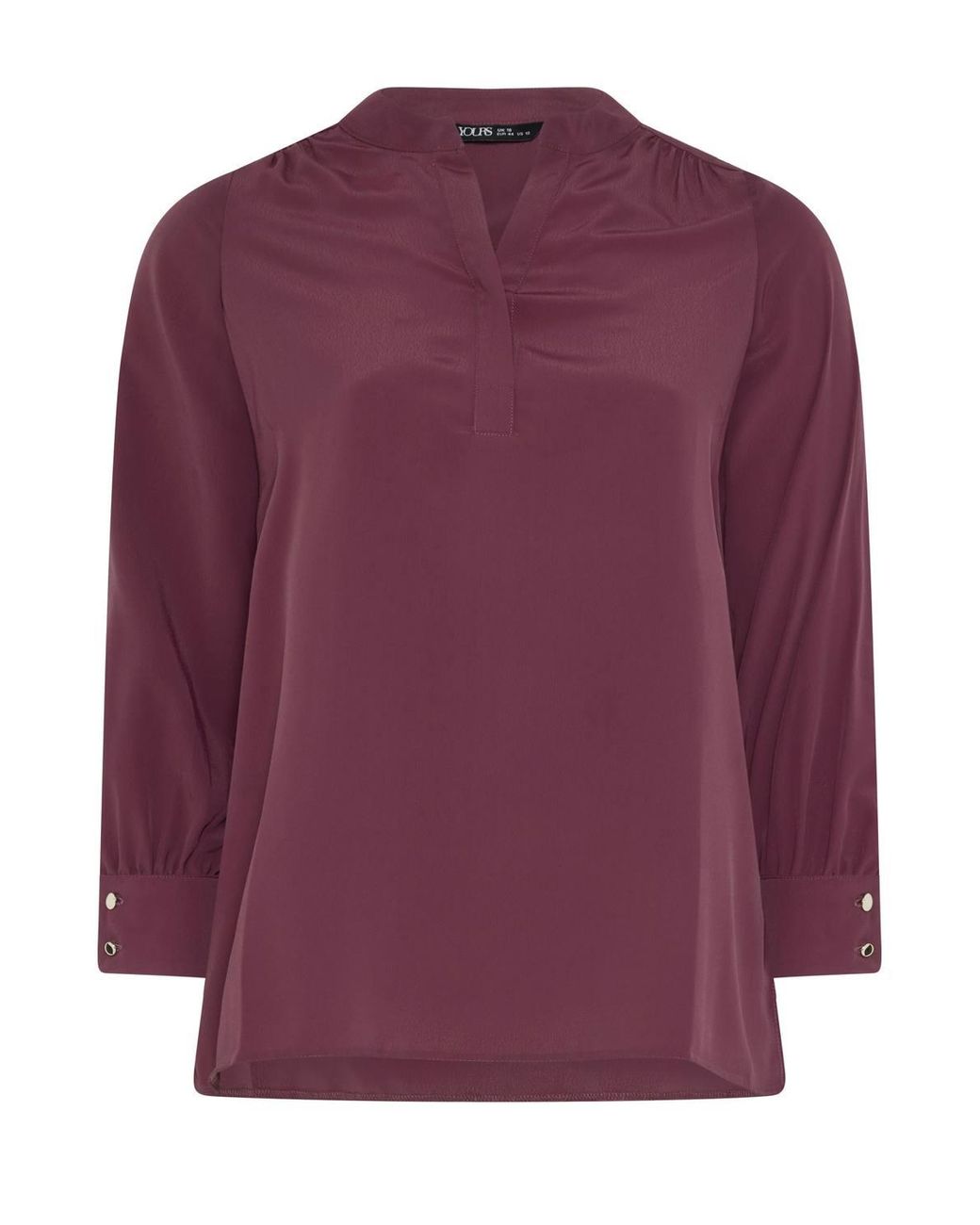 Yours Purple Half Placket Blouse