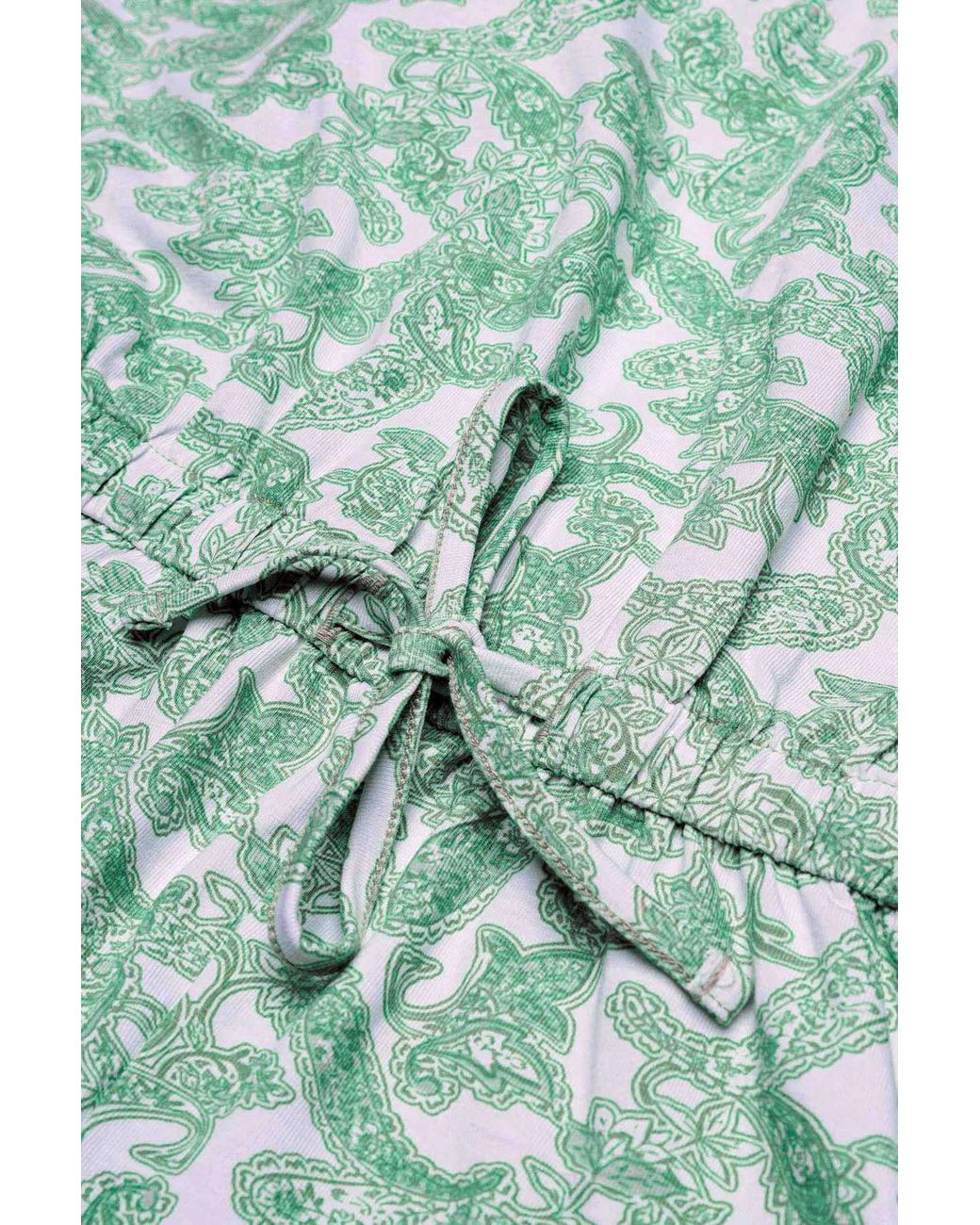 Enorsia Green Roll Up Sleeves Aop Play Suit